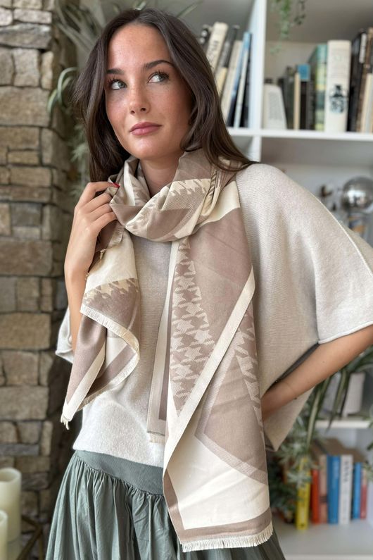 Hanbury Scarf Mocha & Stone /40